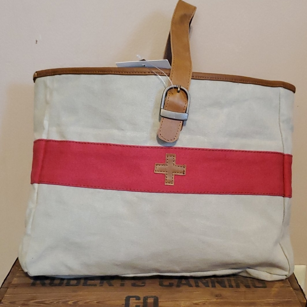 Backroads Textiles Swiss Army carry all tote bag